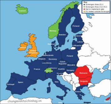 bản đồ schengen