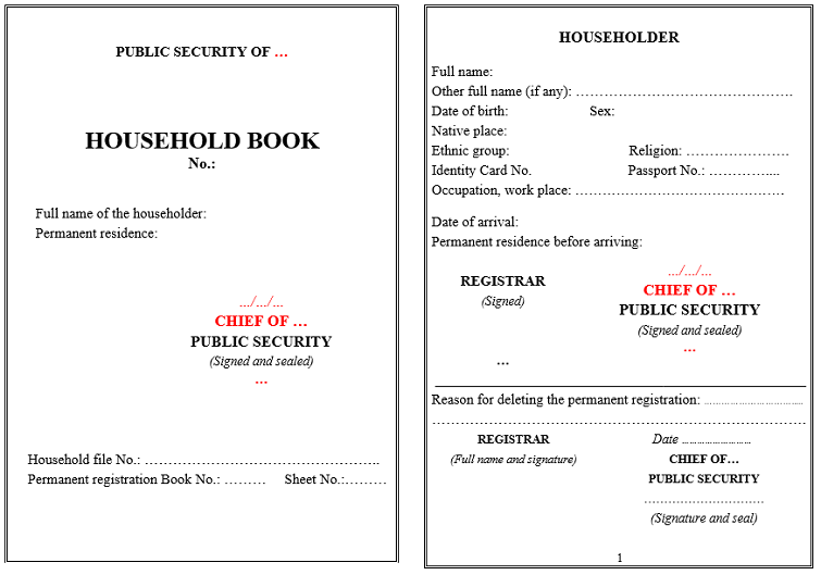 mẫu dịch thuật sổ hộ khẩu sang tiếng anh