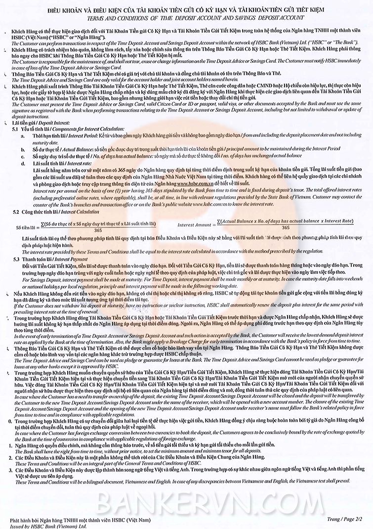 Chứng minh tài chính HSBC 