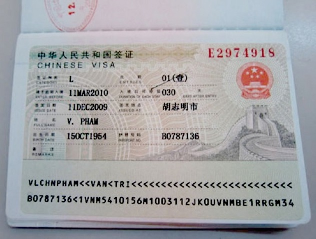 các loại visa trung quốc