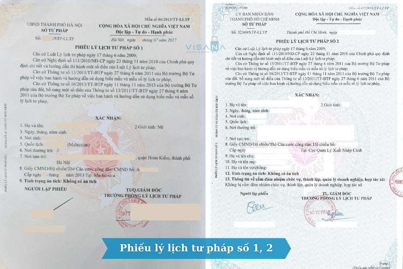 Lý lịch tư pháp số 1, 2 cho người Việt Nam ở nước ngoài