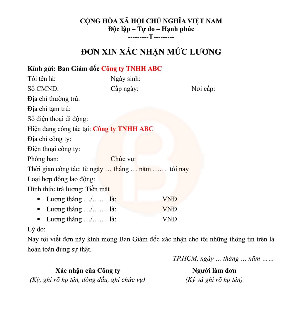 đơn xác nhận mức lương 04