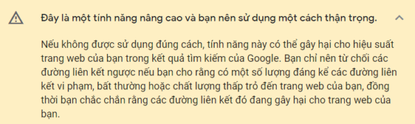 Hướng dẫn từ chối backlink với Google Webmaster