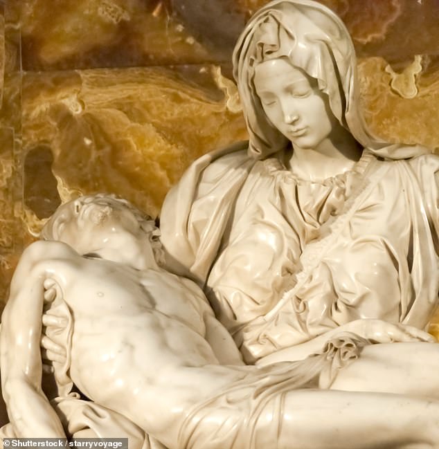 In contrast to those on Michelangelo's David and Moses, the jugular vein of the recently deceased Jesus depicted in the sculptor's Pietà ('The Pity') — which resides in St. Peter's Basilica in the Vatican City — is appropriately not visible