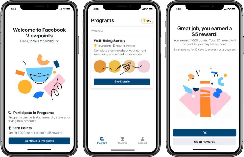 Facebook trả tiền cho người làm khảo sát