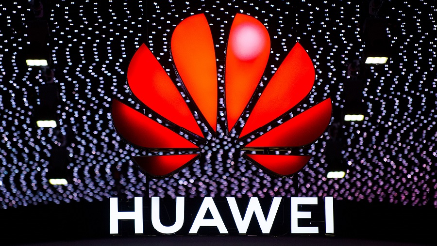 Logo gã khổng lồ công nghệ Trung Quốc Huawei. (Ảnh: David Ramos/Getty Images)