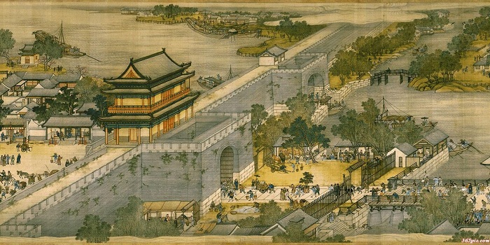 Một phần nhỏ trong bức "Thanh minh thượng hà đồ". (Ảnh: Wikimedia Commons).