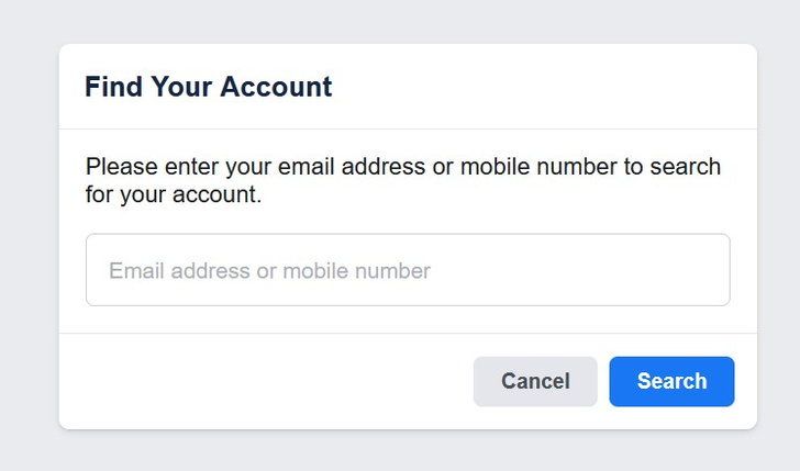 Quên mật khẩu facebook