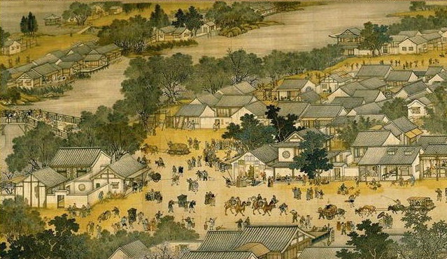 Một phần nhỏ trong bức "Thanh minh thượng hà đồ". (Ảnh: Wikimedia Commons).