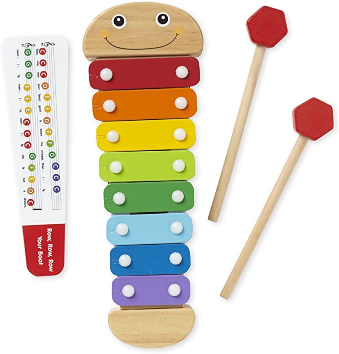 Melissa & Doug Caterpillar Xylophone Đồ chơi với vồ gỗ