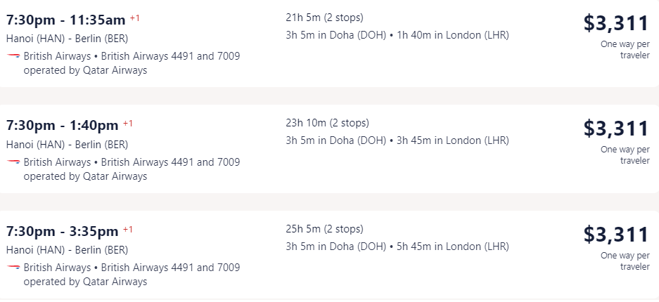 Vé máy bay đi Đức - Berlin một chiều hãng British Airways từ Hà Nội - Visana
