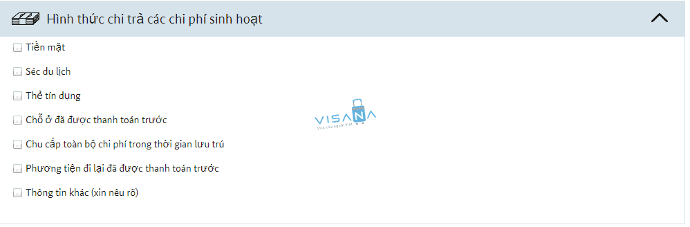hình thức trả phí tờ khai xin visa đức online visana