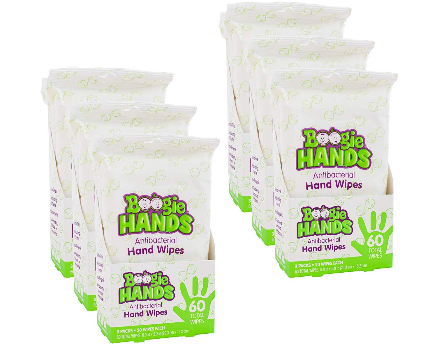 Khăn lau khử trùng tay của Boogie Wipes, Lô hội không chứa cồn, không gây dị ứng và giữ ẩm, Khăn lau tay Boogie cho người lớn và trẻ em