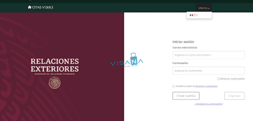 tạo tài khoản xin visa mexico visana