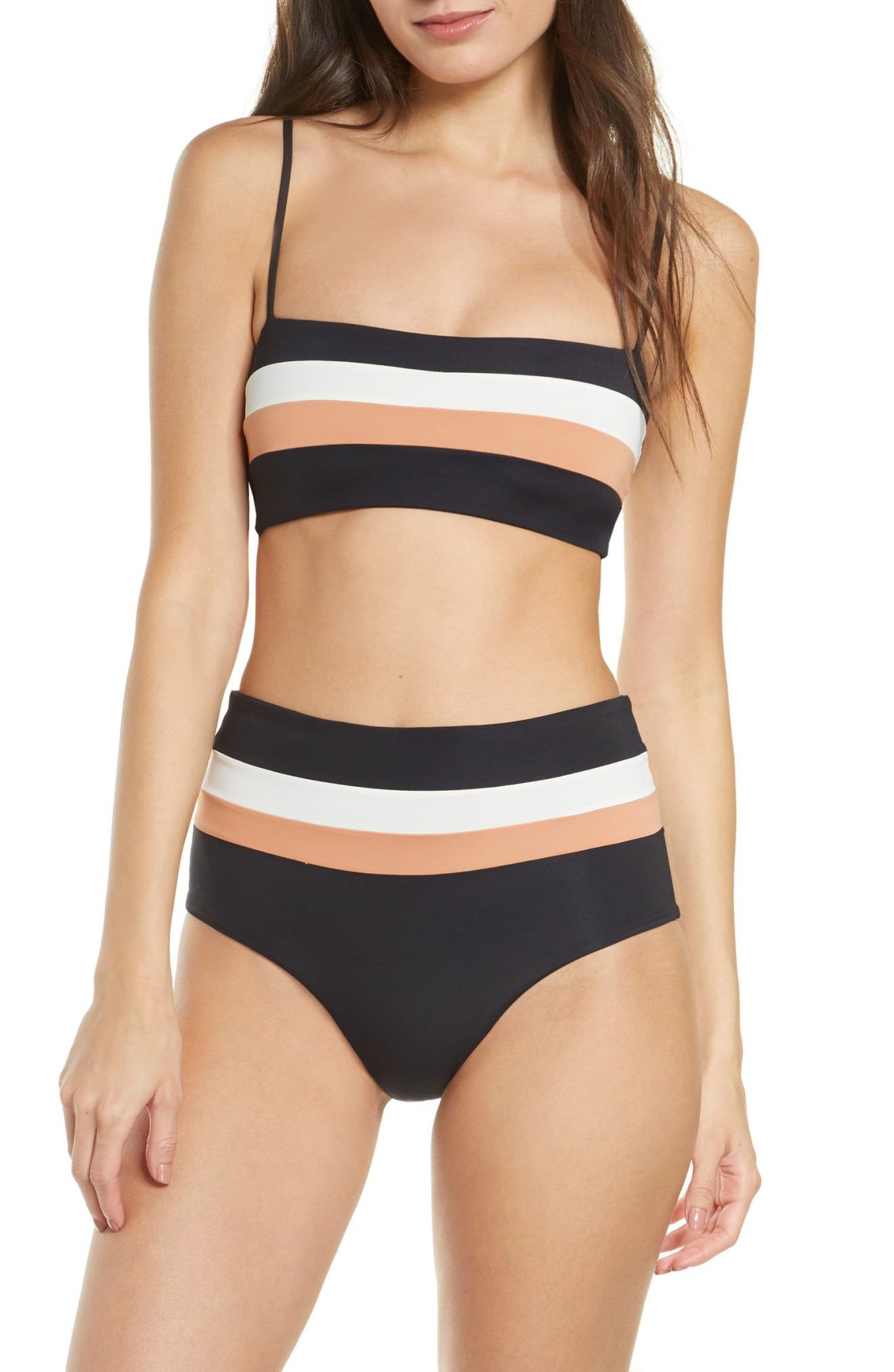 Quần Bikini Sọc Lưng Cao Portia Reversible L SPACE
