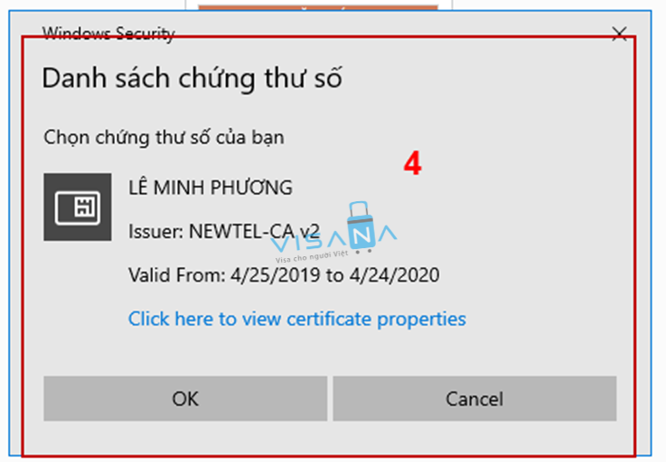 xác thực Đăng nhập tài khoản cổng dịch vụ công bằng Sim ký số visana