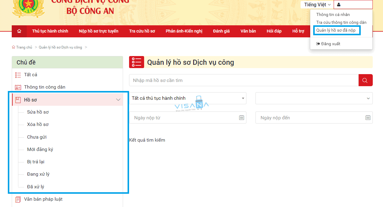 kiếm tra tiến độ đăng ký tạm trú online visana
