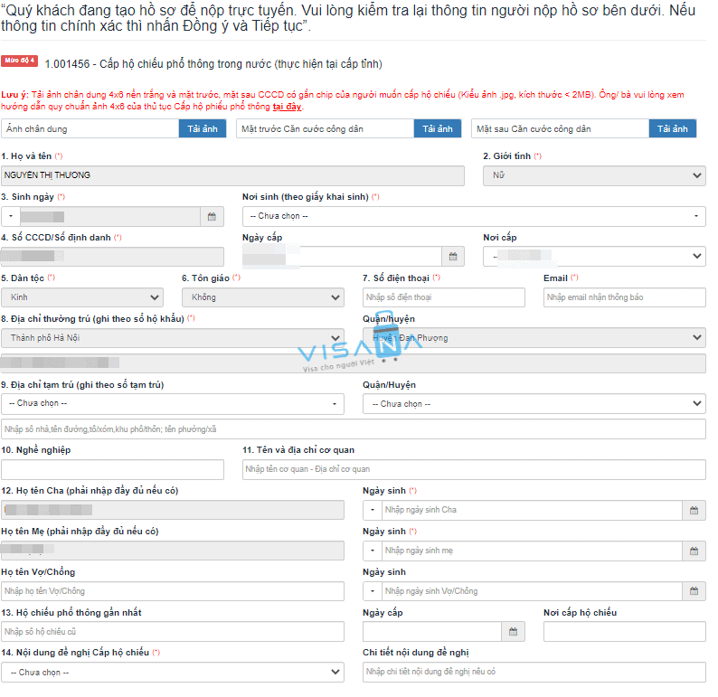 Làm hộ chiếu phổ thông gắn chíp điện tử online visana3