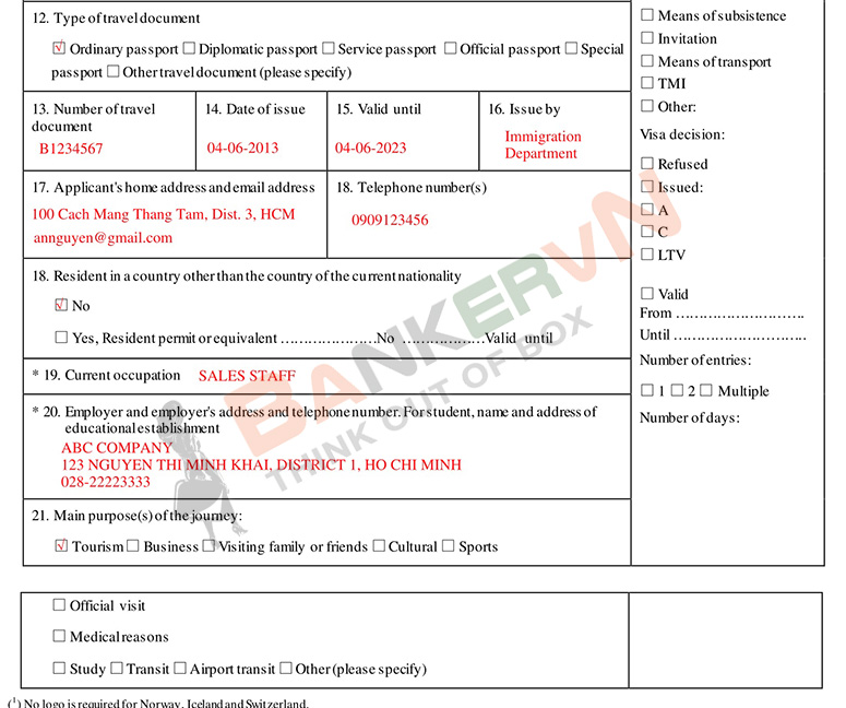 Điền đơn visa Ý dài hạn 3