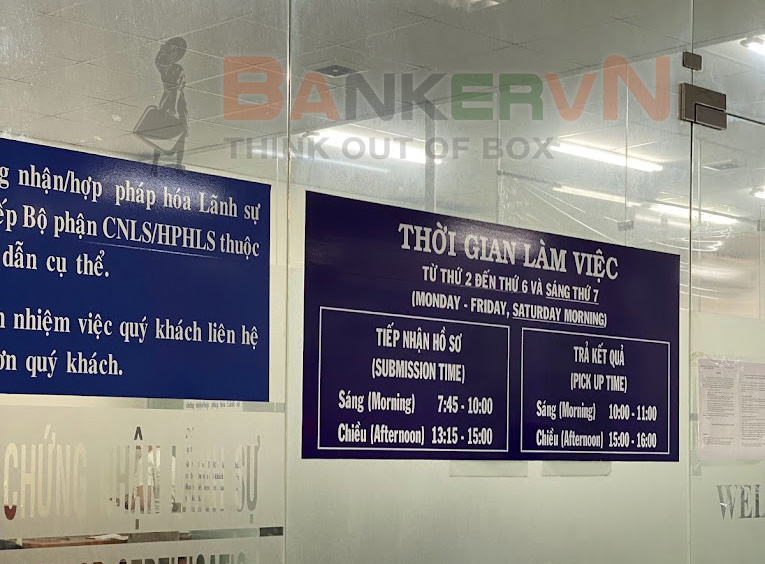 Giờ làm việc chứng nhận lãnh sự