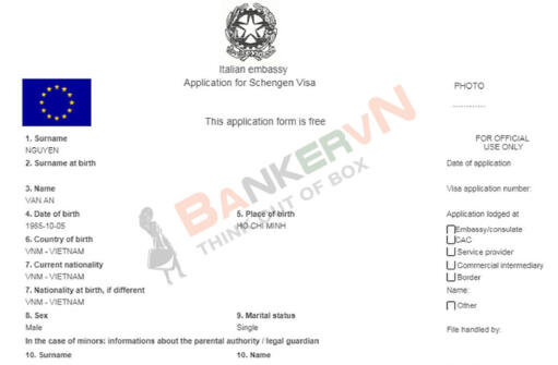 Hướng dẫn điền đơn xin visa Ý online