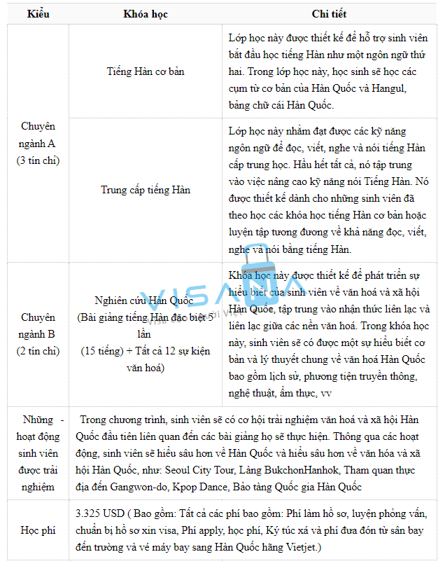 Chương trình du học hè Hàn Quốc tại Đại học Chung Ang visana1