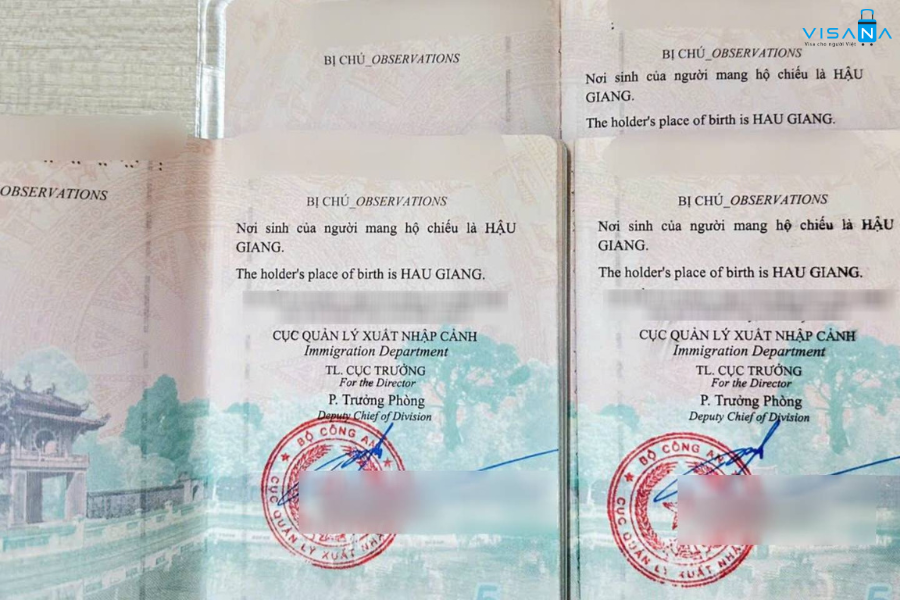 bị chú nơi sinh là gì visana