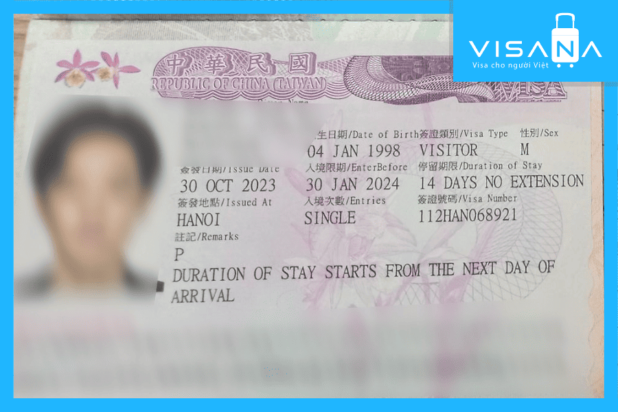 visa du lịch đài loan visana
