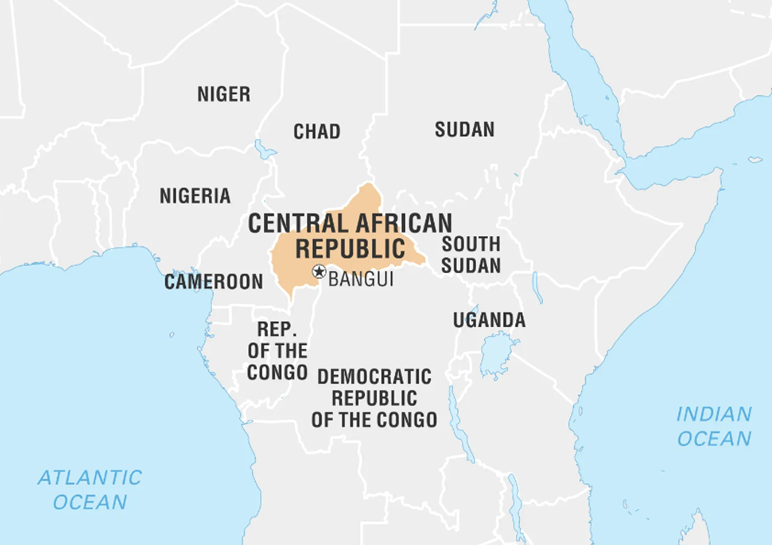 Vị trí Cộng hòa Trung Phi