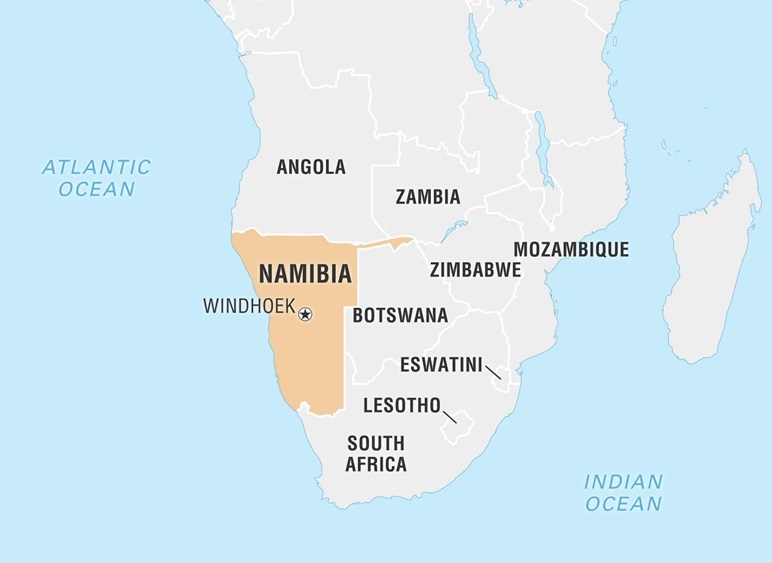 Vị trí Namibia