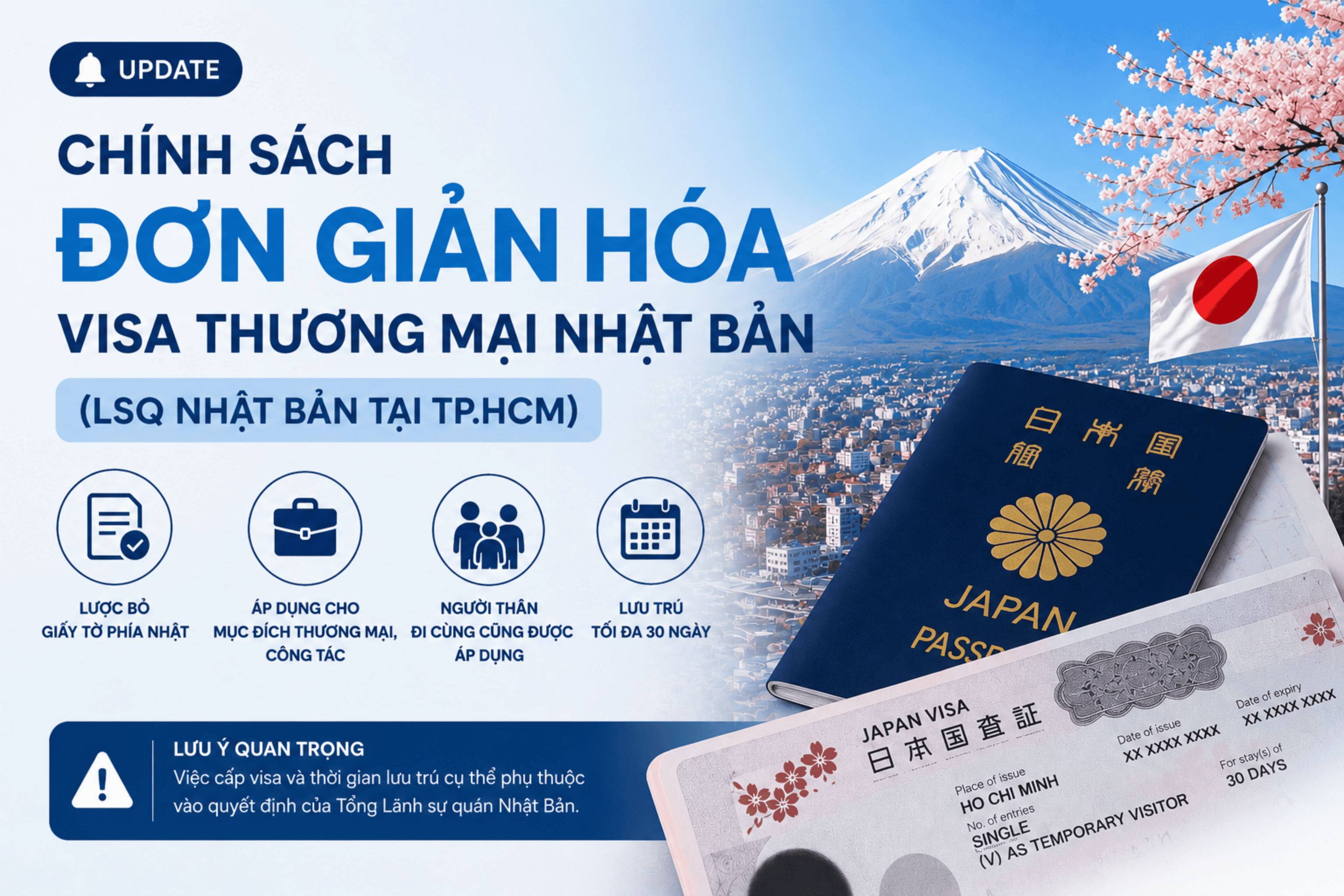 Nhật Bản đơn giản hóa hồ sơ xin visa thương mại tại TP.HCM